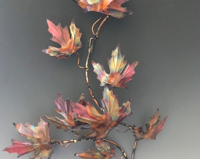 Copper Maples Leaf, Metal Sculpture, Metal Wall Art, Wall Art, Leaf