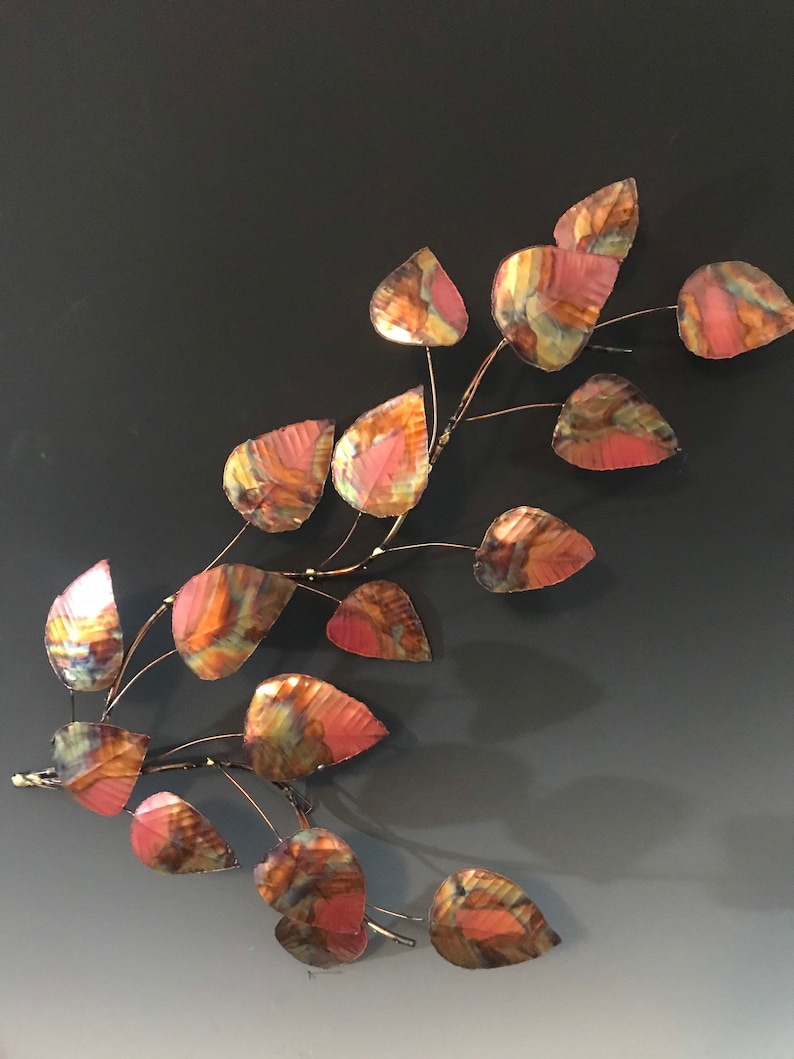 Large Metal Wall Art Metal Leaves Wall Art Modern Metal Etsy