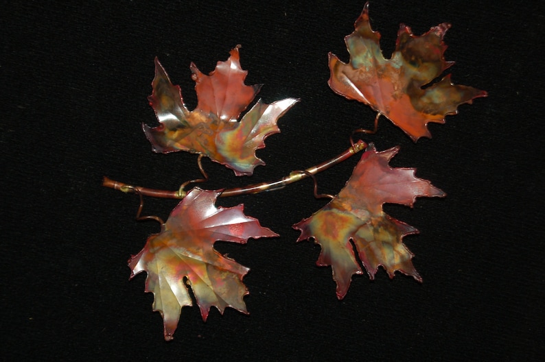 COPPER MAPLE LEAF: handcrafted metal sculpturehome decor ...