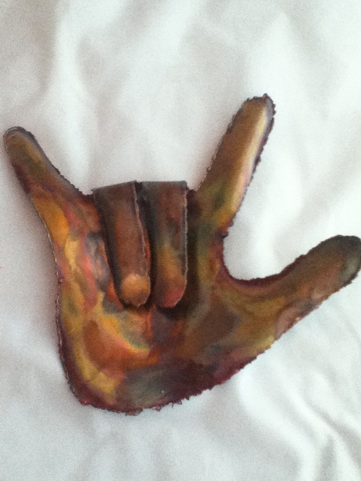 ASL, I Love You, Wall Art Copper Wall Art, Metal Sculpture, Home Decor ...