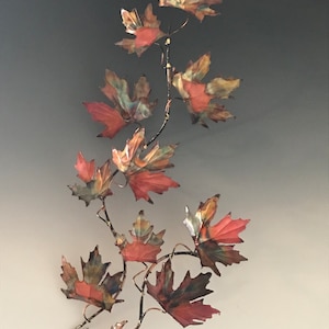 Copper Maples leaf, Metal Sculpture, metal Wall Art, Wall Art, leaf, metal tree, metal sign, metal decor, metal art, home decor, metal leaf