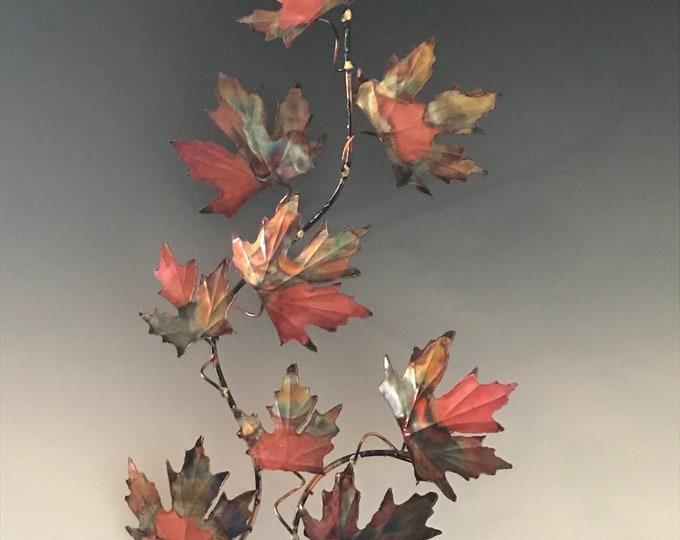 Copper Maples Leaf, Metal Sculpture, Metal Wall Art, Wall Art, Leaf