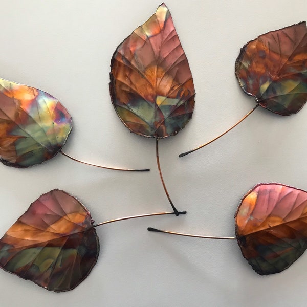 COPPER ASPEN LEAF:wall decor,metal sculpture,metal art ,wall art ,home decor,Metal Wall Art, Metal Wall Decor, Metal Tree,Wall Hangings,Fall