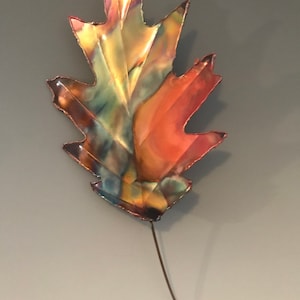 Metal (Copper)Oak Leaf,wall decor, decor,wall art,hand made decor,fall decor, nature decor,metal wall decor,tree decor,wall art,sculpture