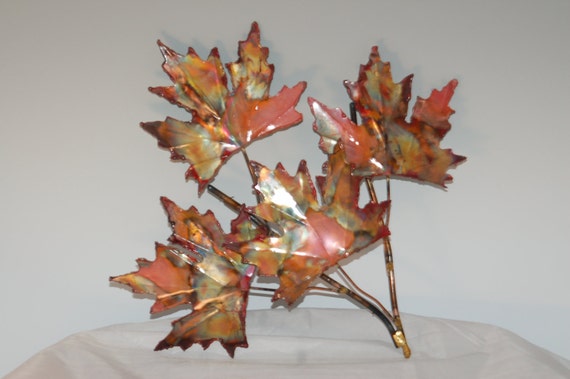 Copper Maple Leaf Maple Leaves Copper Art Metal Wall Etsy