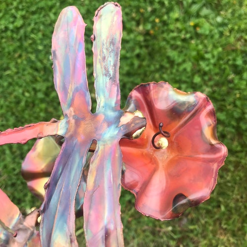 Copper Garden Art/metal Sculpture/copper Bloom/copper Etsy