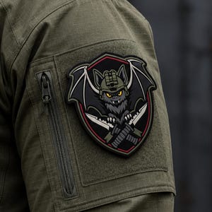 Tactical Bat PVC Patch – 3D Rubber Morale Emblem with Hook Backing