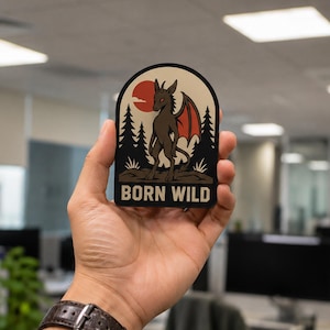 Born Wild Dragon PVC Morale Patch | Tactical Rubber Hook and Loop Gear Upgrade