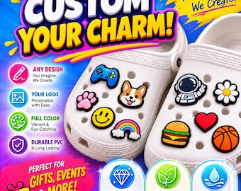 Custom PVC Shoe Charms, Personalized Clog Pins, Logo Jibbitz (3cm)