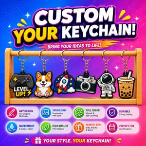Llaveros de PVC personalizados, etiquetas para bolsos con logotipo personalizado, colgantes de goma 3D para mochilas (regalo al por mayor)