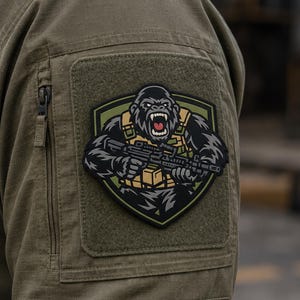 Taktischer Gorilla-PVC-Aufnäher – Gummiemblem „Wütender Affe“, Zubehör für Kampfausrüstung