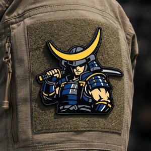 Naszywka z PVC „Samurai Warrior” – emblemat na japoński hełm katana do wyposażenia taktycznego