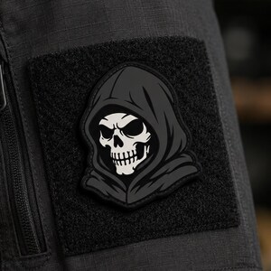 Grim Reaper PVC-patch – 3D tactisch doodskop-embleem voor uitrusting