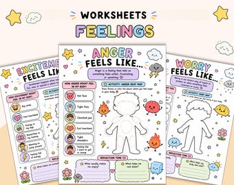 Kids Feelings Body Awareness Worksheets – Emotions and Coping Skills PDF