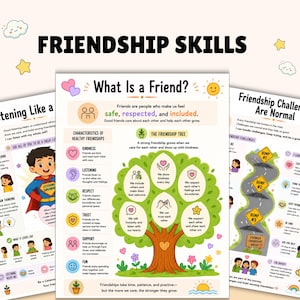 Cuaderno de ejercicios para desarrollar habilidades de amistad en niños. Cómo hacer amigos. Comunicación. Habilidades para el TDAH. Apoyo para el autismo. Funciones ejecutivas. Desarrollo socioemocional.