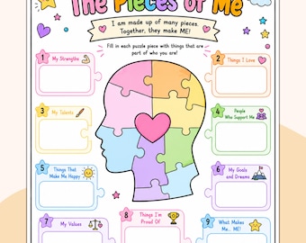 Pieces Of Me - Une activité sur l'estime de soi et l'identification de soi pour les enfants. Esprit de croissance.