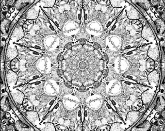 Primal Death | Skull Ink Art Print | Witchy Gothic Wall Decor