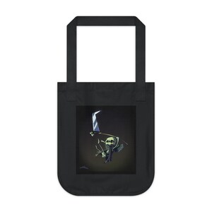 Bolso tote Whimsigoth Reaper / Bolso de lona gótico oscuro imagen 2