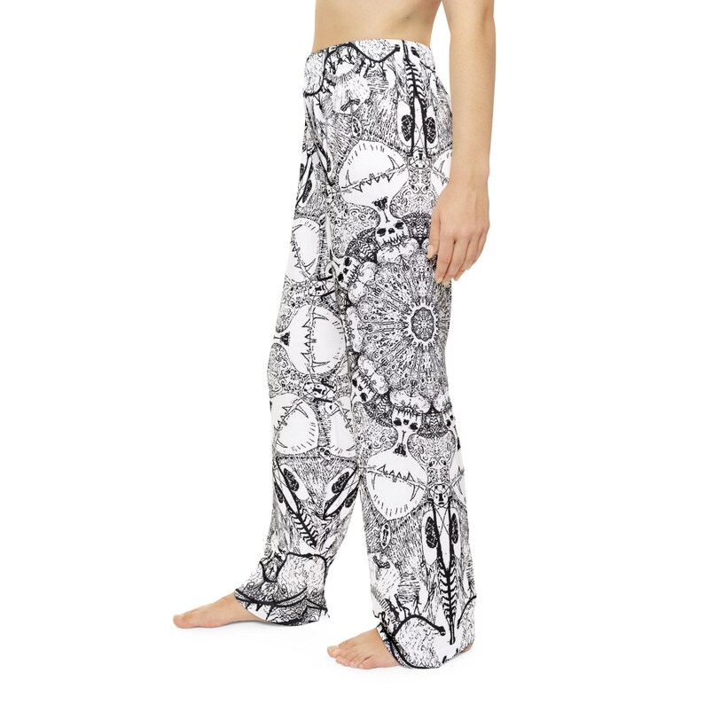 Dunkle Mandala Tribal Print Damen Pyjama Hose | Allover-Druck Bild 6