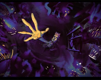 Ertrinken in Alptraum | Dark Surreal druckbare Kunst