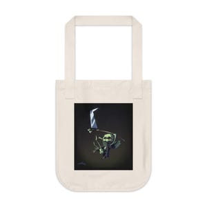 Bolso tote Whimsigoth Reaper / Bolso de lona gótico oscuro imagen 1