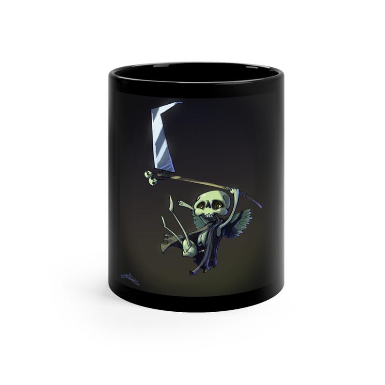 Whimsigoth Reaper Mug | Black Gothic Coffee Mug image 1
