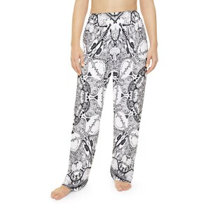 Dunkle Mandala Tribal Print Damen Pyjama Hose | Allover-Druck Bild 4