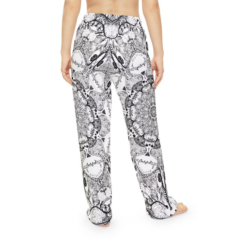 Dunkle Mandala Tribal Print Damen Pyjama Hose | Allover-Druck Bild 5