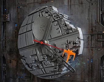 Reloj de estación espacial impreso en 3D / Decoración de galaxia de ciencia ficción, segundero de nave espacial