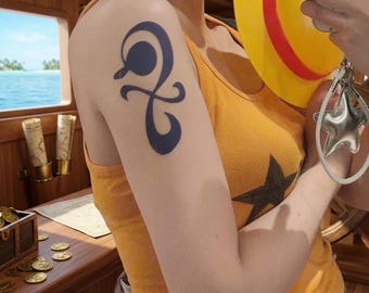 Tatuagem temporária de anime Navigator, adesivo de braço para cosplay, tatuagem falsa à prova d'água, acessório para fãs.