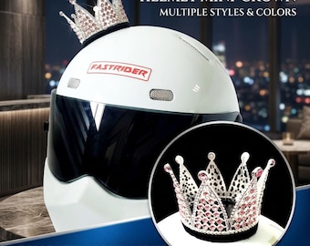 Accessoire strass pour couronne de casque : décoration scintillante pour équipement moto