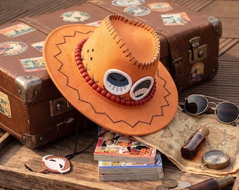 Sombrero de vaquero pirata de anime, accesorio de cosplay "Puño de Fuego", regalo para fans del manga
