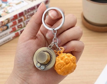 Anime Devil Fruit Keychains, Metal Pirate Cosplay Backpack Accessory Set