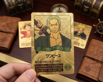 Anime Gold Foil Wanted Poster Cards—Collector-grade trading cards designed for fans.