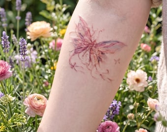 Pegatinas de tatuajes de mariposas: diseños exquisitos y de ensueño; tatuajes pequeños de aspecto realista; accesorios de verano.