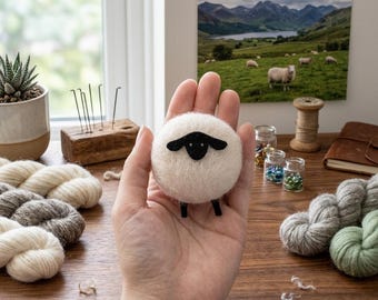 Crocheted Sheep Fridge Magnet, Macaron Colored Kitchen Decor, Cotton Blend Yarn Sheep Gift