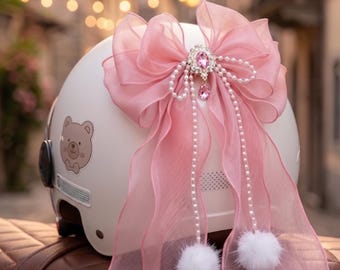 Accesorio para casco con lazo Kawaii Coquette, decoración para motocicleta, esquí y scooter