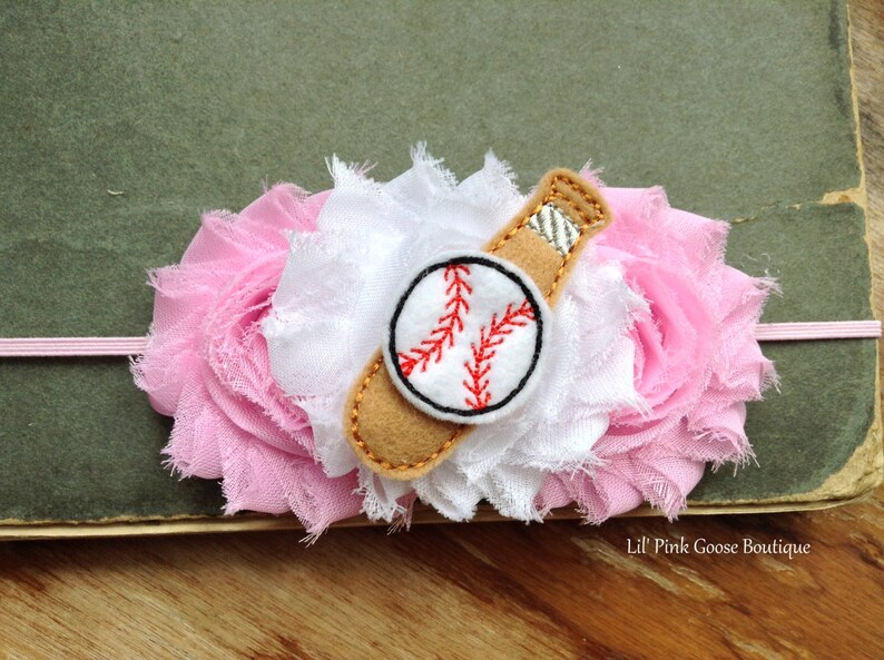 Pink Baseball Headband Newborn Photo Prop Newborn Headbands Infant Headbands Baby Headband Headbands for Babies PINK BASEBALL HEADBAND