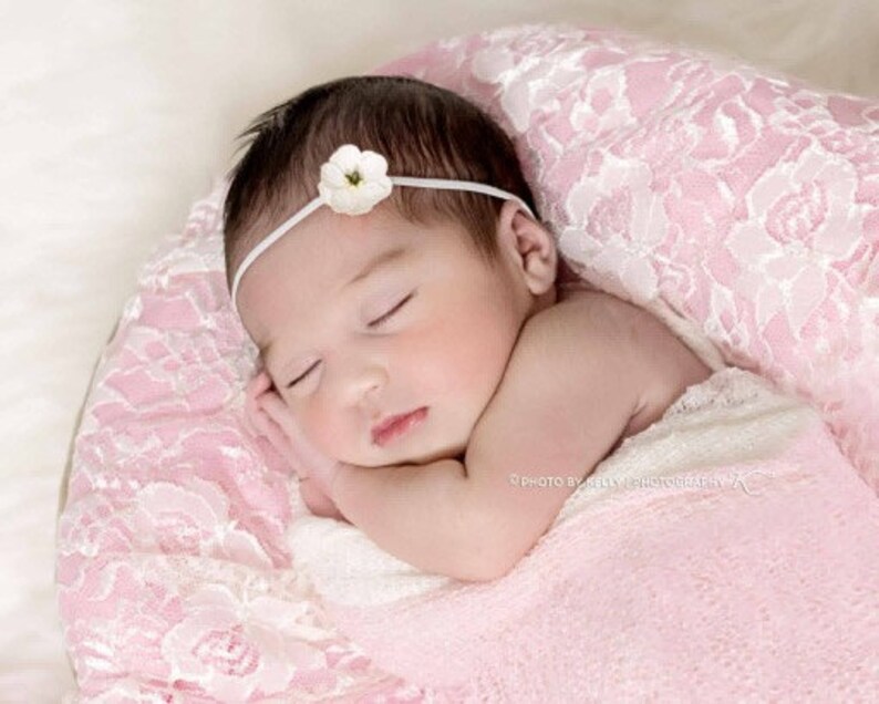 white newborn headband