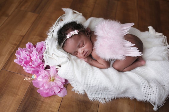 newborn angel wings and headband