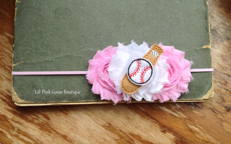 Pink Baseball Headband Newborn Photo Prop Newborn Headbands Infant Headbands Baby Headband Headbands for Babies PINK BASEBALL HEADBAND