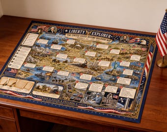 Liberty Explorer: geschiedenis van de Verenigde Staten, 250e verjaardag, ontdekkingskaart en studiegids