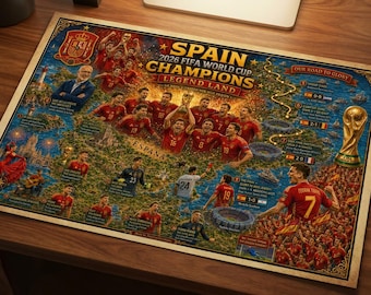 Spanje Wereldkampioen 2026 – Legend Land Fantasy Kaart + Gids Set | La Roja Hall of Glory