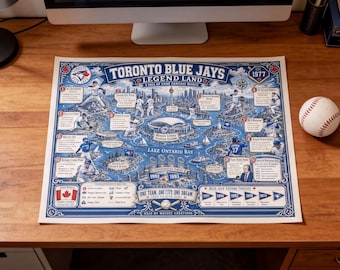 Landkaart honkballegende Toronto Blue Jays (digitale download)
