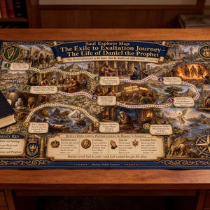 Soul Explorer's Guide | The Exile to Exaltation Journey – Illustrated Life of Daniel the Prophet | Printable Bible Study Map | Homeschool
