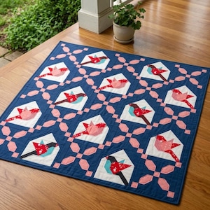Birdie Letters 20005D – Cardinal Quilt Block Table Topper Pattern