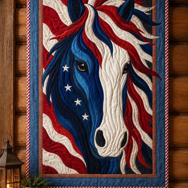 Liberty Mane 03495D - Patriotic Horse Quilt Pattern
