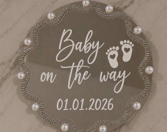 Letrero personalizado para espejo / Anuncio de fecha de nacimiento personalizado, accesorio para fotos
