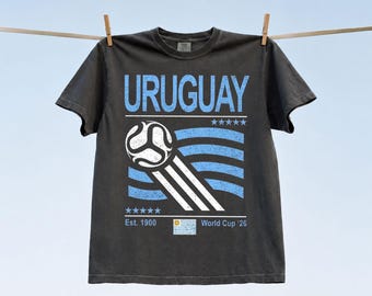 Vintage Uruguay Soccer World Comfort Colors Shirt, Retro 90s Flag Uruguay Team Soccer World Cup 2026 T-Shirt
