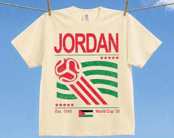 Vintage Jordan Soccer World Comfort Colors Shirt, Retro 90s Flag Jordan Team Soccer World Cup 2026 T-Shirt